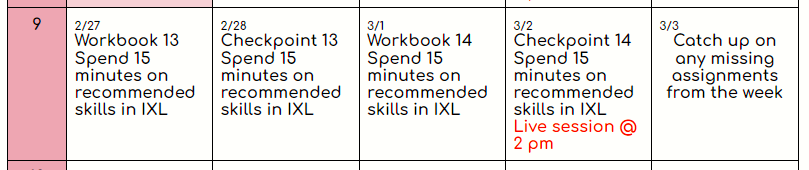 9B S2 Week 9 Checklist | Genially