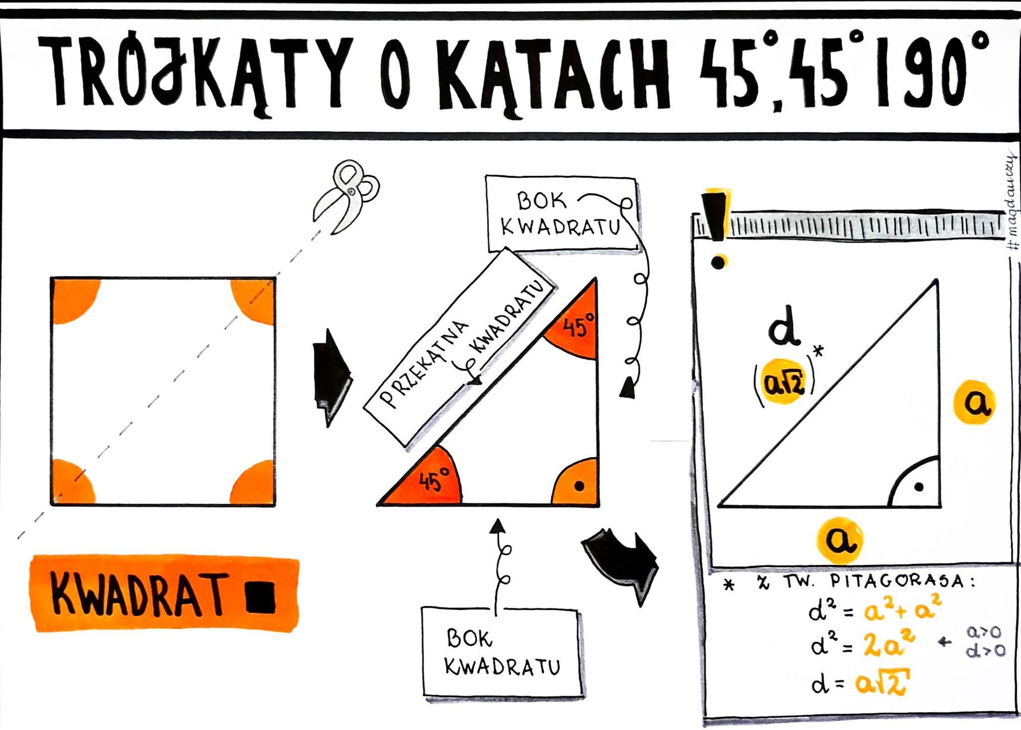 Trójkąty prostokątne klasa 7