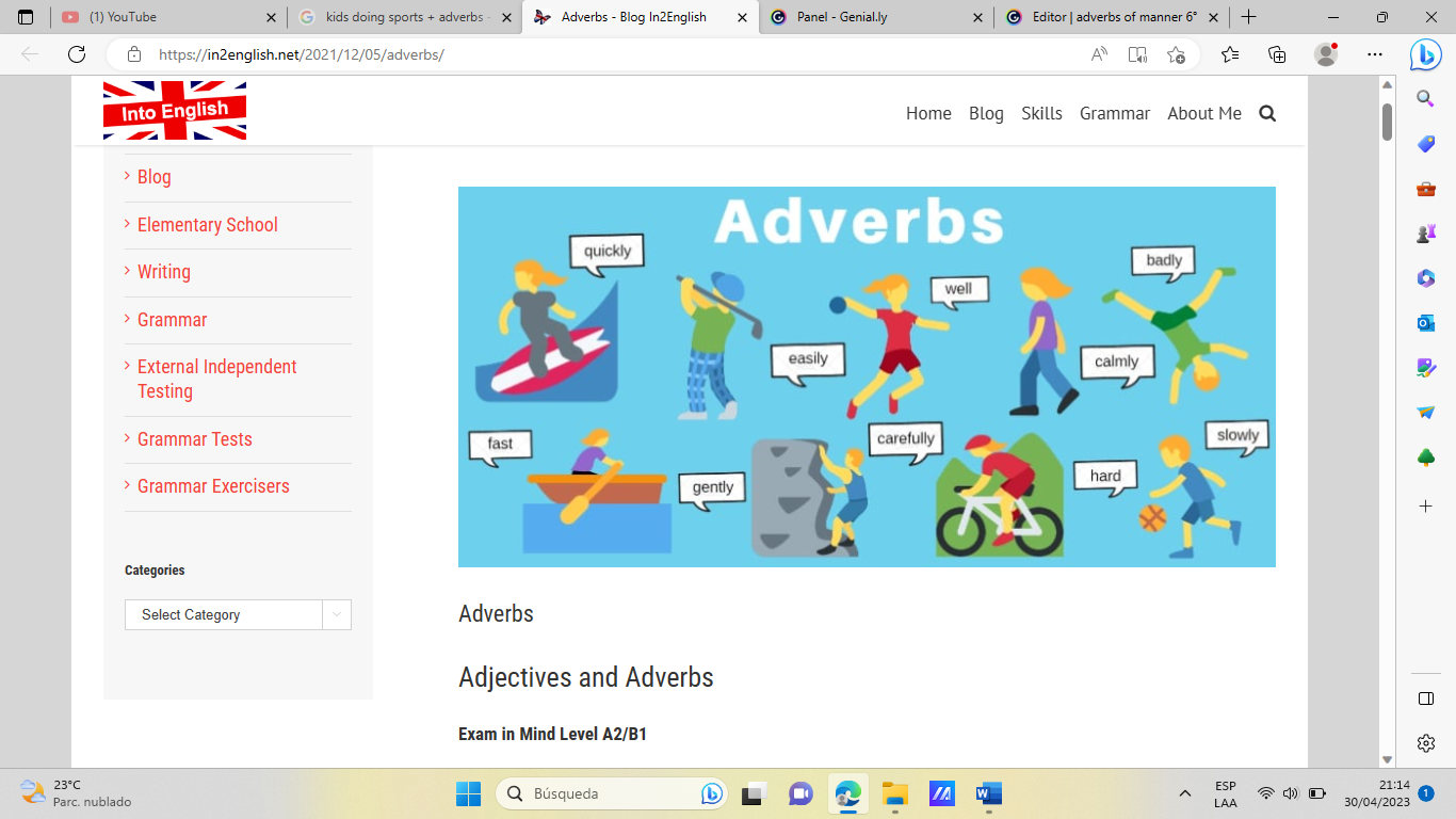 adverbs of manner 4th | Genially