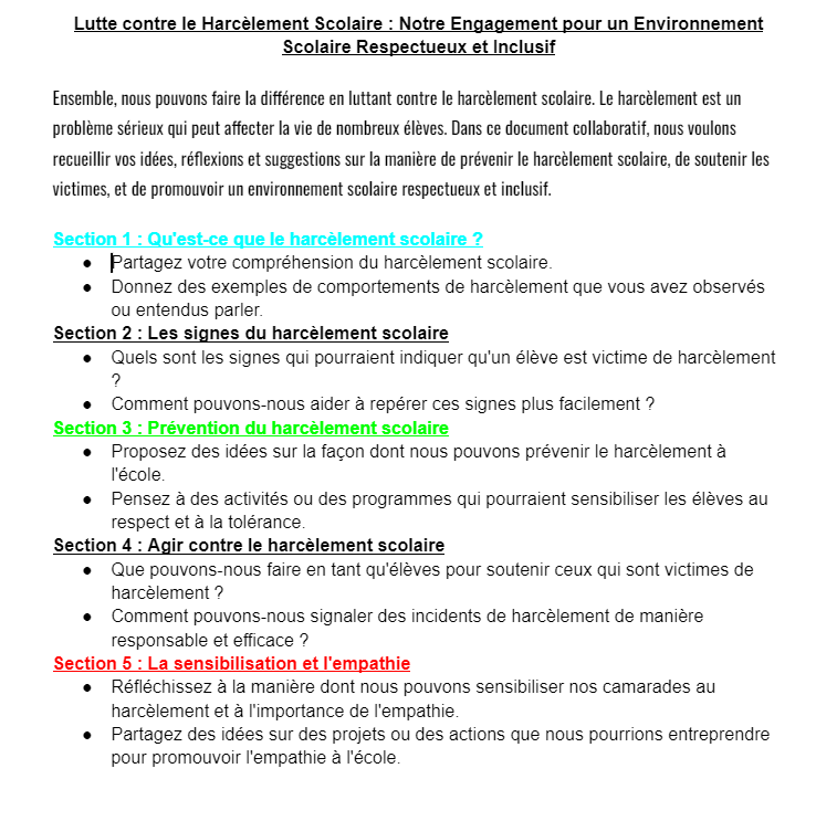 Exercice google docs | Genially