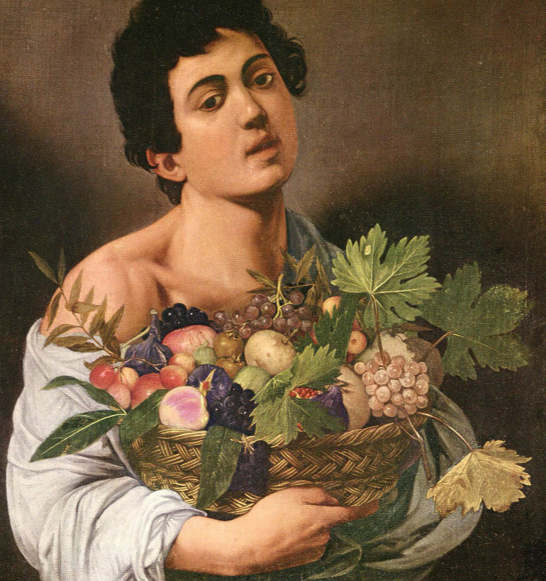 The boy with a basket of fruit by Caravaggio