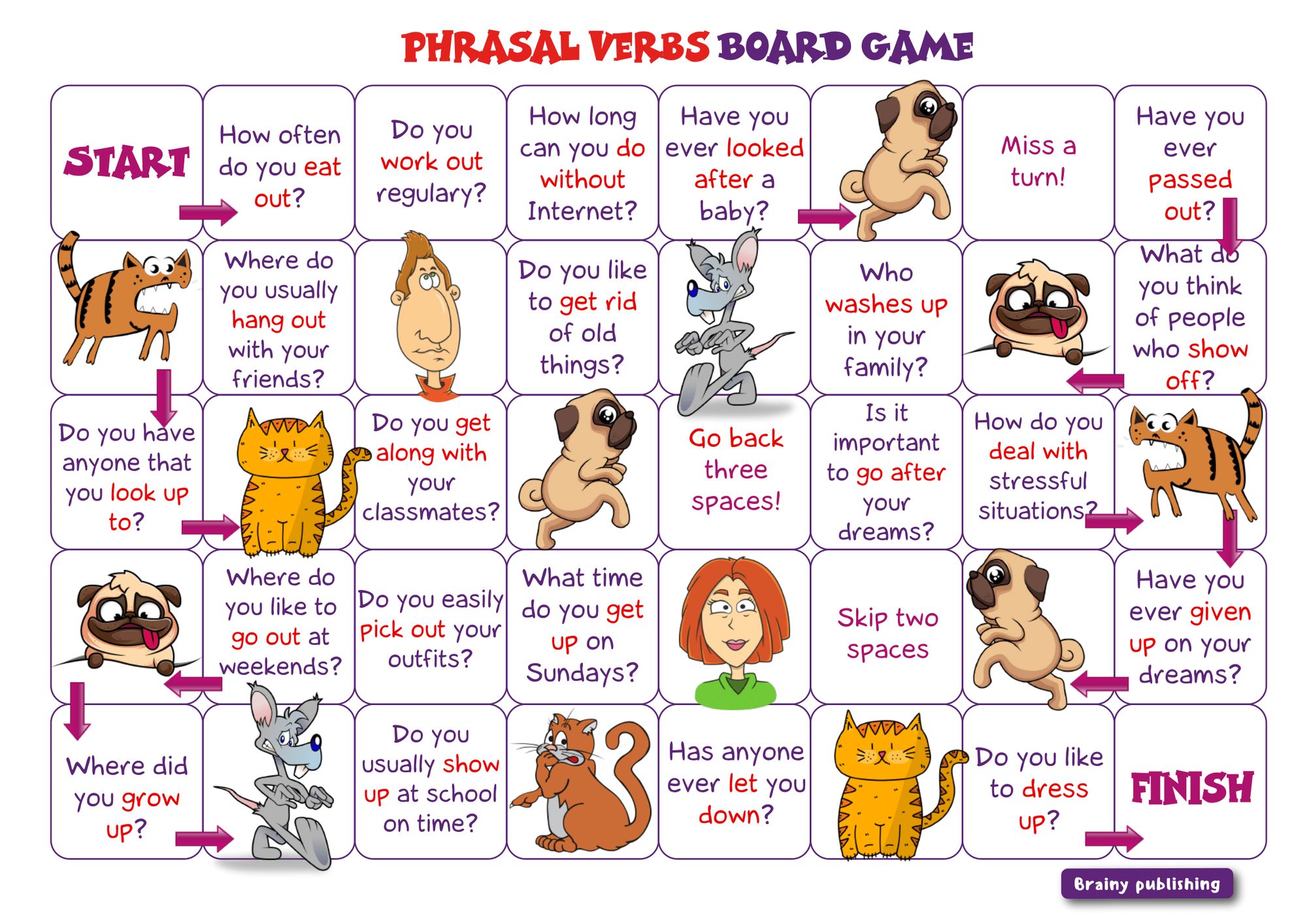 PHRASAL VERBS board game | Genially