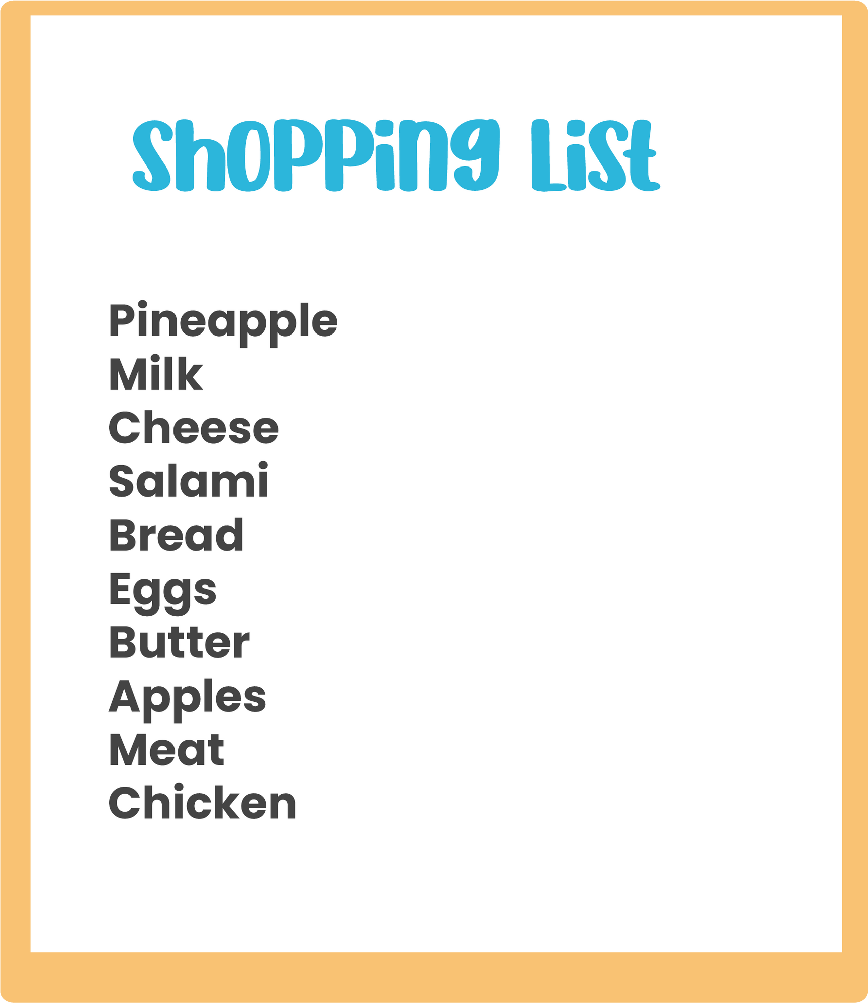 Shopping list